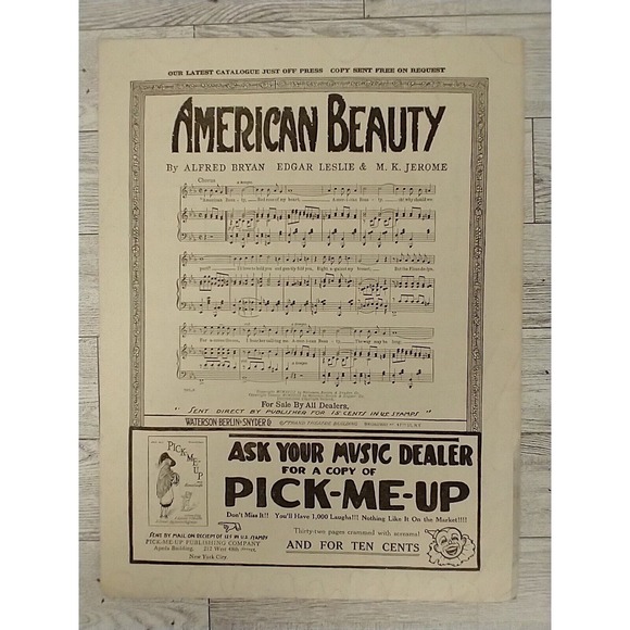 1918 Oh How I Wish I Could Sleep Sheet Music WWI Al Jolson Antique‎ Decor - Picture 4 of 4
